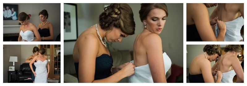 Bride gets ready for her wedding.